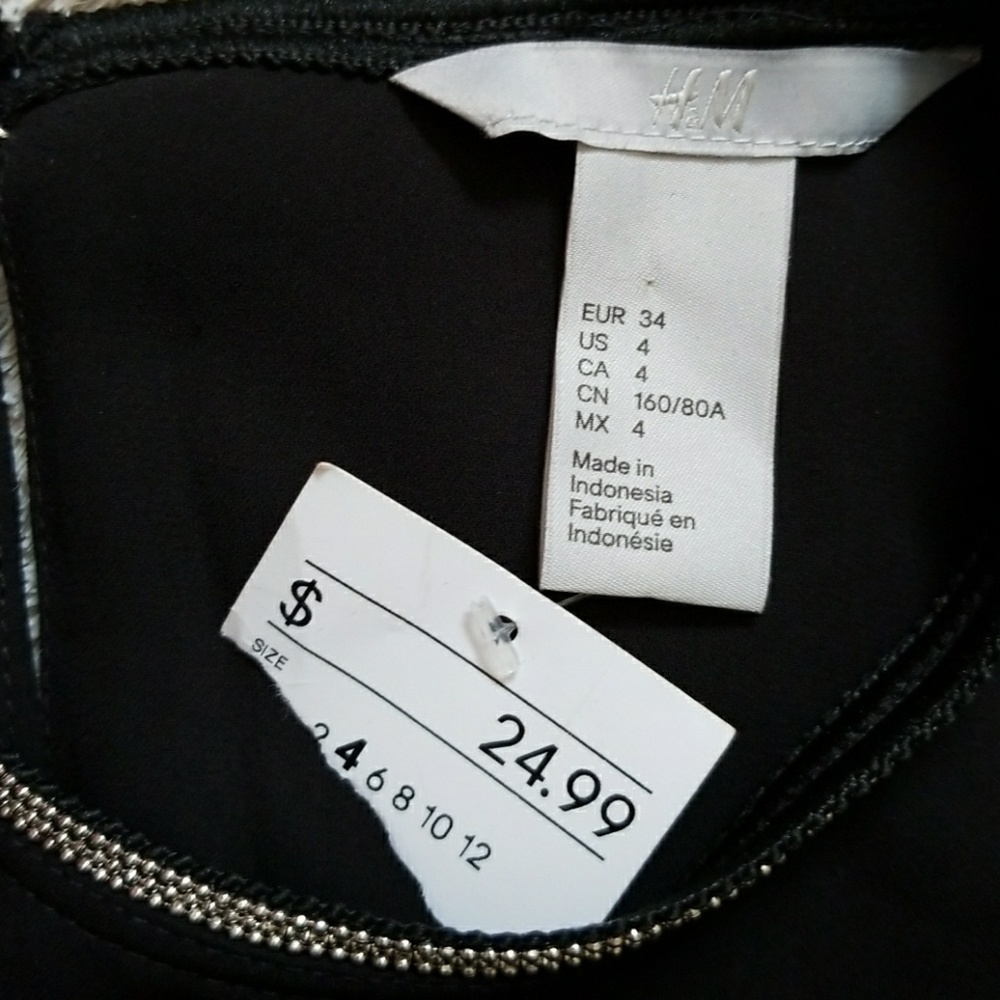 5/$25 H&M LBD Beaded Neckline Size 4 - Picture 5 of 7